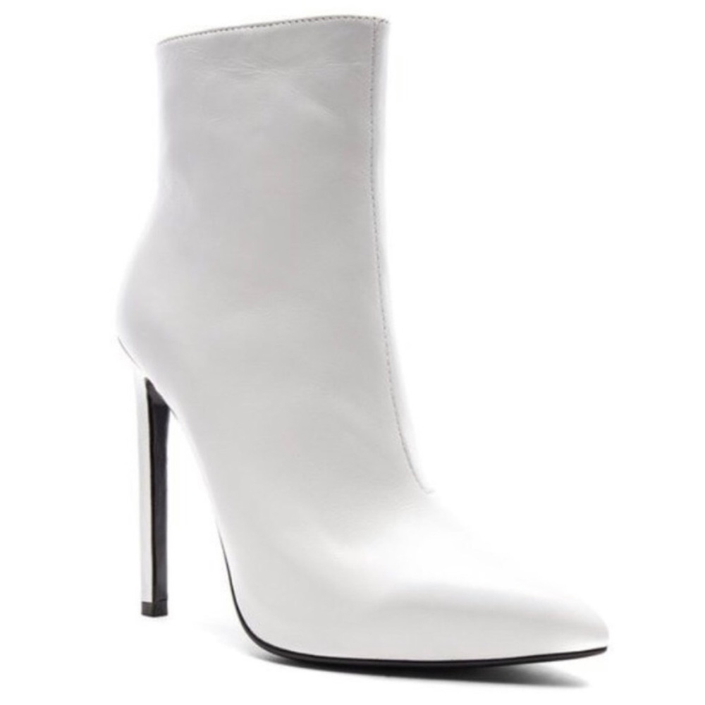 Tony Bianco Sleek White Stiletto Ankle Boots